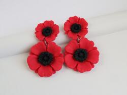 Atellier Wearable Art Cercei Floralia - roșu și negru