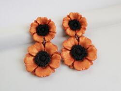 Atellier Wearable Art Cercei Floralia - ruginiu perlat și negru