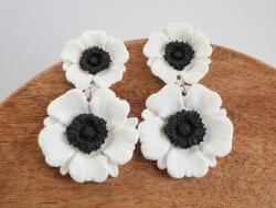 Atellier Wearable Art Cercei Floralia - alb și negru