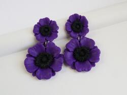 Atellier Wearable Art Cercei Floralia - violet și negru