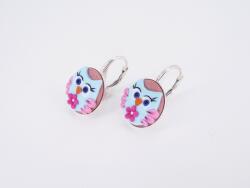 Atellier Wearable Art Cercei Playful Owls pe suport din argint - Argint placat cu rodiu