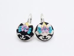 Atellier Wearable Art Cercei Happy Kittycorn pe suport din argint - Argint placat cu rodiu