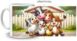  Fehér kerámia bögre 330ml képpel - vidám hátsó udvar (HRNEK-90X82-BILY-222)