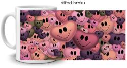  Fehér kerámia bögre 330ml képpel - mosolygó szívek (HRNEK-90X82-BILY-143)