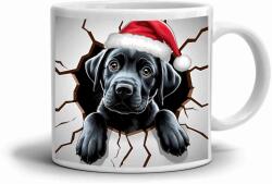  Fehér kerámia bögre 330ml képpel - Karácsonyi kiskutya (HRNEK-90X82-BILY-153)