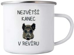  Fehér bádog bögre 380ml képpel - a legnagyobb vaddisznó (HRNEK-PLECH-80X87-420)