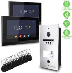 EVOLVEO DoorPhone ID-2, videofon cu 2 fire pentru două apartamente, cu RFID, și suport pentru camere ONVIF (DP-ID-2-S)