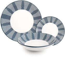 Ibili Set vase vesela Salzburg, portelan, 18 piese, alb albastru (IB-693560) Serviciu de masa
