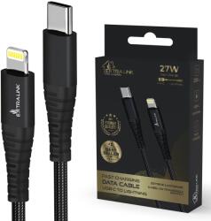 Extralink Smart Life USB Type-C to Lightning Cable Braided Black USB-C to Lightning Cable 27W, 200cm (CABESL03)