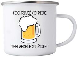  Fehér bádog bögre 380ml képpel - sör (HRNEK-PLECH-80X87-419)