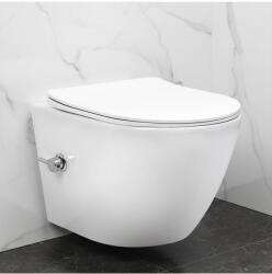 Rea Vas WC suspendabil REA Carlo Lux Rimless cu functie bideu alb (REA-C9701)
