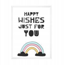  Születésnapi poszter "Happy wishes just for you" 21X29, 7 cm fehér keret (MP1-0296_21X29,7,063)
