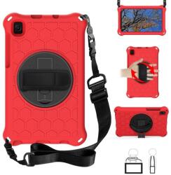  Méz hibrid tartós borító pánttal és kéztartóval tablethez Samsung Galaxy Tab A7 Lite 8.7 T220/T225 - piros/fekete (101237976E)