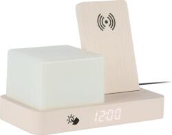 Karlsson Ceas deșteptător Retro cu lampă de veghe și încărcare wireless, LED, alb (KA6079WH)