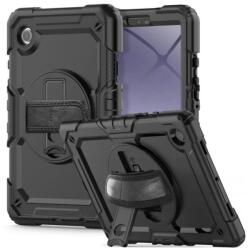  Tech tartós borító karpánttal Samsung Galaxy Tab A9 készülékhez - fekete (HU172-040)