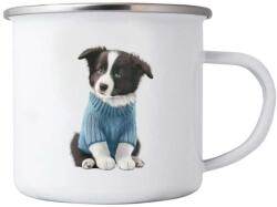  Fehér bögre 380ml képpel - pulóveres collie (HRNEK-PLECH-80X87-327)