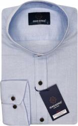 Massaro Lenvászon alkalmi kék férfi ing állógalléron Slim-fit lycra anyaggal