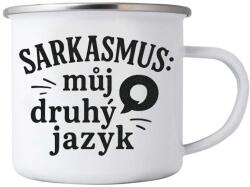  Fehér bádog bögre 380ml képpel - idézet: Szarazmus (HRNEK-PLECH-80X87-11)