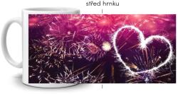  Fehér kerámia bögre 330ml képpel - szív tűzijátékban (HRNEK-90X82-BILY-152)