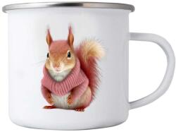  Fehér bögre 380ml képpel - mókus pulóverben (HRNEK-PLECH-80X87-325)