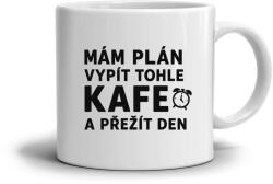  Fehér kerámia bögre 330ml képpel - kávé idézet 1 (HRNEK-90X82-BILY-1)