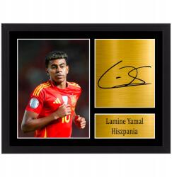 BELATONI Keretezett kép Lamine Yamal Spanyolország autogram reprint 30x20 cm (Lamine z autografem 30x20 cm)