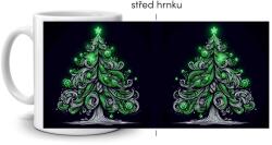  Fehér kerámia bögre 330ml képpel - sötétzöld világosfa (HRNEK-90X82-BILY-543)