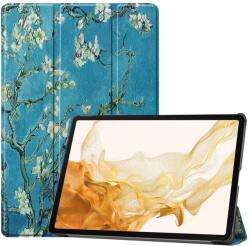  Nyomtatás intelligens záró tok Samsung Galaxy Tab S9+/Tab S10+ - fehér virágok (660203821C)