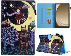  Stílusos, intelligens záró tok Samsung Galaxy Tab A11+/Tab A9+ - lány és a hold (660204793A)