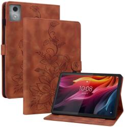  Virágok záró tok Lenovo Tab K11 Plus-hoz - barna (6602007023B)