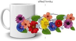  Fehér kerámia bögre 330ml képpel - színes virágok (HRNEK-90X82-BILY-141)
