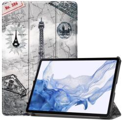  Patte smart PU bőr tablet tok Samsung Galaxy Tab S8 - Eiffel torony (101244193G)