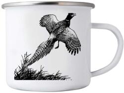  Fehér 380ml bádog bögre képpel - fácán (HRNEK-PLECH-80X87-60)