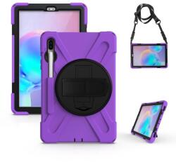  Rúgásálló hibrid borítás karszalaggal tablethez Samsung Galaxy Tab S6 T860/T865 - lila (101222657G)