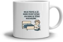  Fehér kerámia bögre 330ml képpel - idézet az ágy és én (HRNEK-90X82-BILY-14)