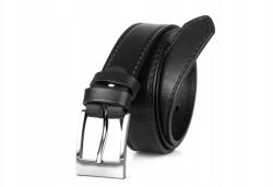 Öv bőr öv, klasszikus fekete, 3 cm széles, 100 cm hosszú