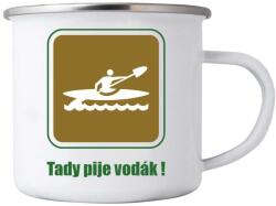  Fehér bádog bögre 380ml képpel - itt az evezős 2-t iszik (HRNEK-PLECH-80X87-92)