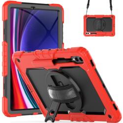  Rúgásálló borítás kézi fogantyúval Samsung Galaxy Tab S9+/Tab S10+ készülékhez - piros (660204119C)