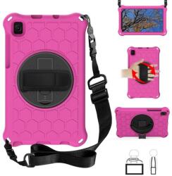  Méz hibrid tartós borító pánttal és kéztartóval tablethez Samsung Galaxy Tab A7 Lite 8.7 T220/T225 - rózsaszín/fekete (101237976F)