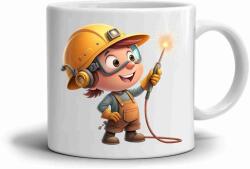  Fehér kerámia bögre 330ml képpel - praktikus hegesztő (HRNEK-90X82-BILY-258)