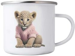  Fehér bögre 380ml képpel - oroszlánkölyök pulóverben (HRNEK-PLECH-80X87-316)