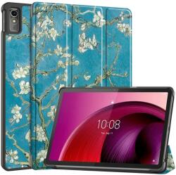  Nyomtatás intelligens záró tok Lenovo Tab M10 5G - fehér virágok (660204030A)