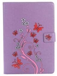  Pillangó PU bőr tok iPad Air készülékhez - lila (10117995H)