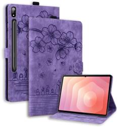  Virágok záródó tok Samsung Galaxy Tab S11 Ultra - lila (6602010086D)