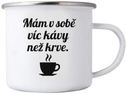  Fehér bádog bögre 380ml képpel - kávé idézet 6 (HRNEK-PLECH-80X87-6)