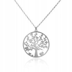 Astyle Hosszú nyaklánc kör alakú fa medállal, ezüstözött, ródiumozott