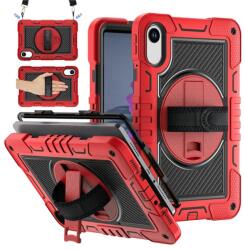  Strape tartós borító kézi markolattal és pánttal Xiaomi Redmi Pad 2 - piros/fekete (6602008999B)