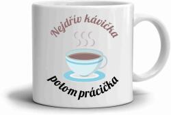  Fehér kerámia bögre 330ml képpel - első kávé (HRNEK-90X82-BILY-410)