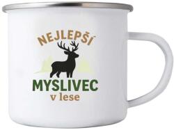  Fehér bádog bögre 380ml képpel - legjobb vadász (HRNEK-PLECH-80X87-55)