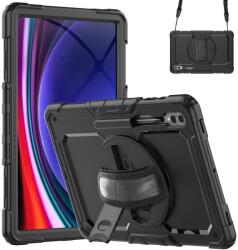  Rúgásálló borítás kézi markolattal Samsung Galaxy Tab S9 Ultra/Tab S10 Ultra készülékhez - fekete (660204120C)